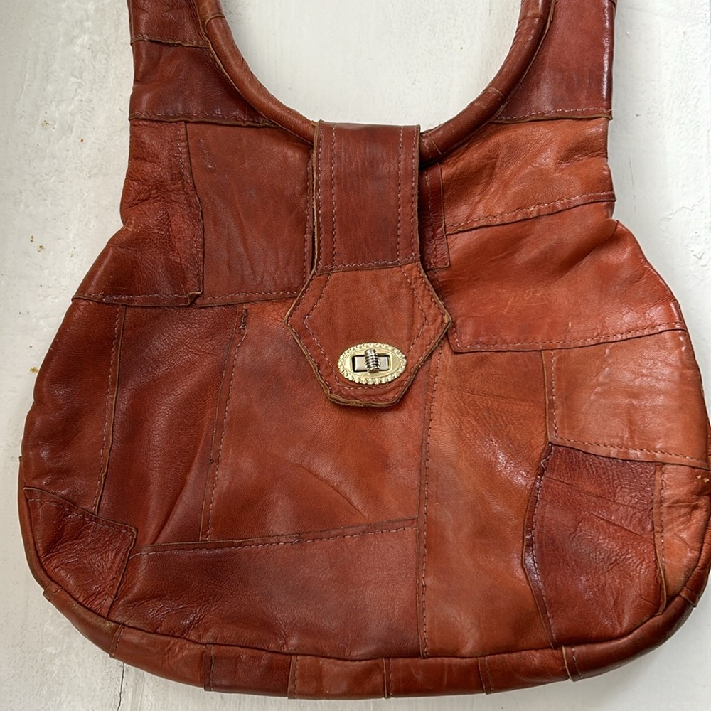 Vintage Brown Leather Shoulder Bag - Picture 5 of 7